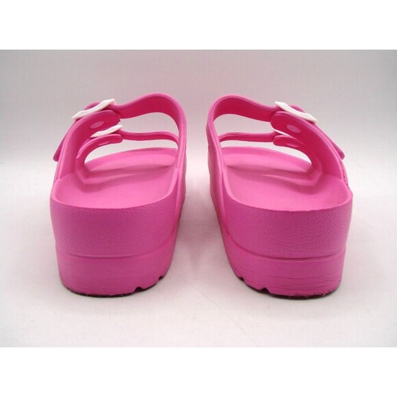 Pink Platform Two Strap Sandals Buckle Slides Beach Slippers Size 8 EUR 39 Barbi - Picture 8 of 9